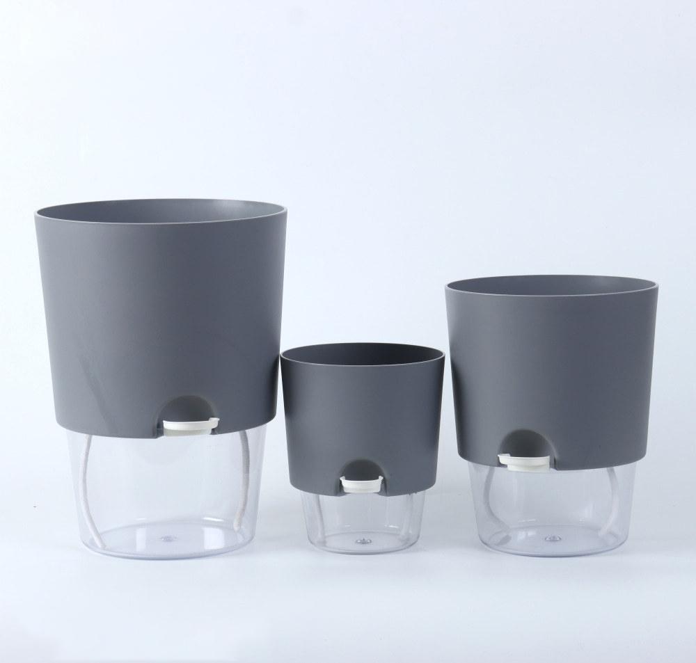 Self Watering Flower Pot Plastic Hydroponics Plants Pot Succulent Potted Planters Transparent Home Office Desktop Decoration