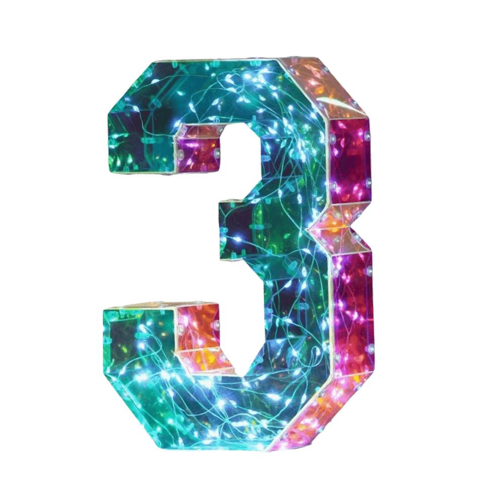 Multicolor Light-Up LED House Number Light DIY Home Wall Decor Giant Led Light Anniversary 3