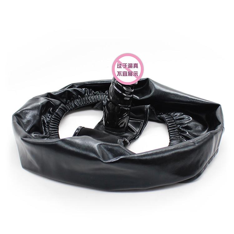 Patent Leather Chastity Belt Pants with Butt Anal Plug Vagina Dildo Panties Thong Briefs G String Lingerie Sex Toys Woman Men