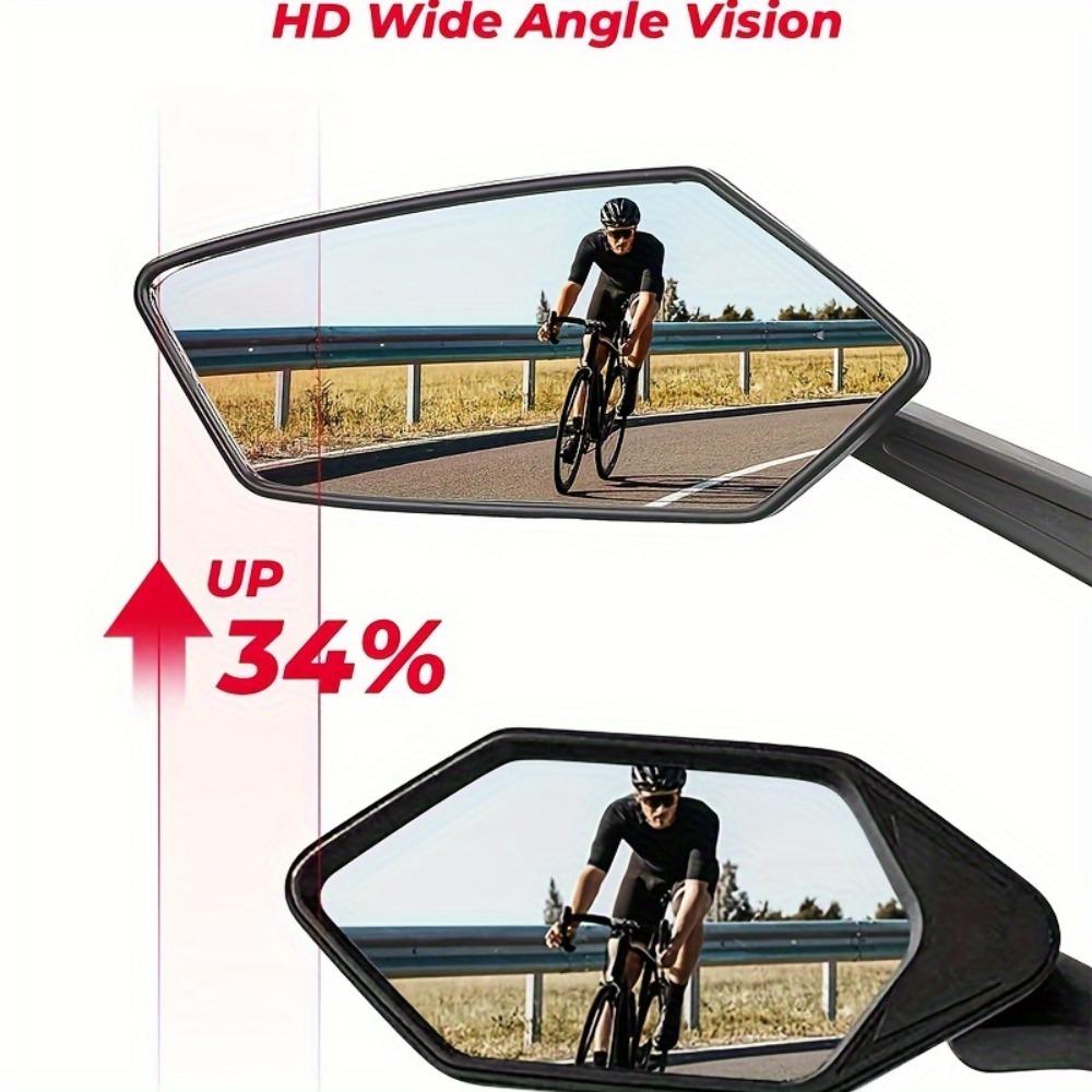 2pcs HD Wide Angle Bike Rearview Mirrors - 360° Adjustable, Fit for Electric Scooters, Ebikes, Motorcycles & Mountain Bikes