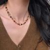 Vintage Brun Naturlig Tigerøye Stein Choker Halskjede For Kvinner Nytt Trendy Håndlaget Perlekjede Halskjede Smykker Gave