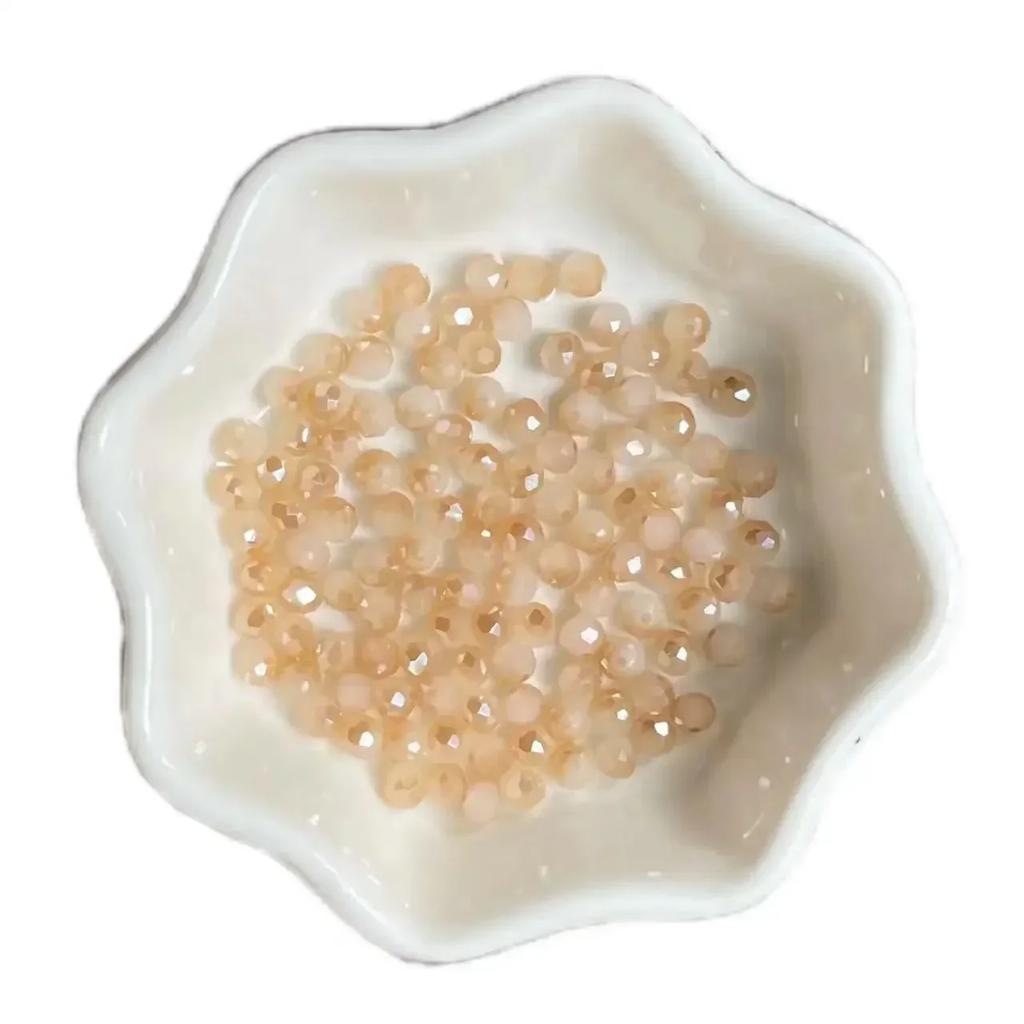 100pcs Czech Rondelle Crystal Beads AB Color Faceted Glass Beads Loose Spacer Beads for Jewelry Making DIY Necklace Accessories