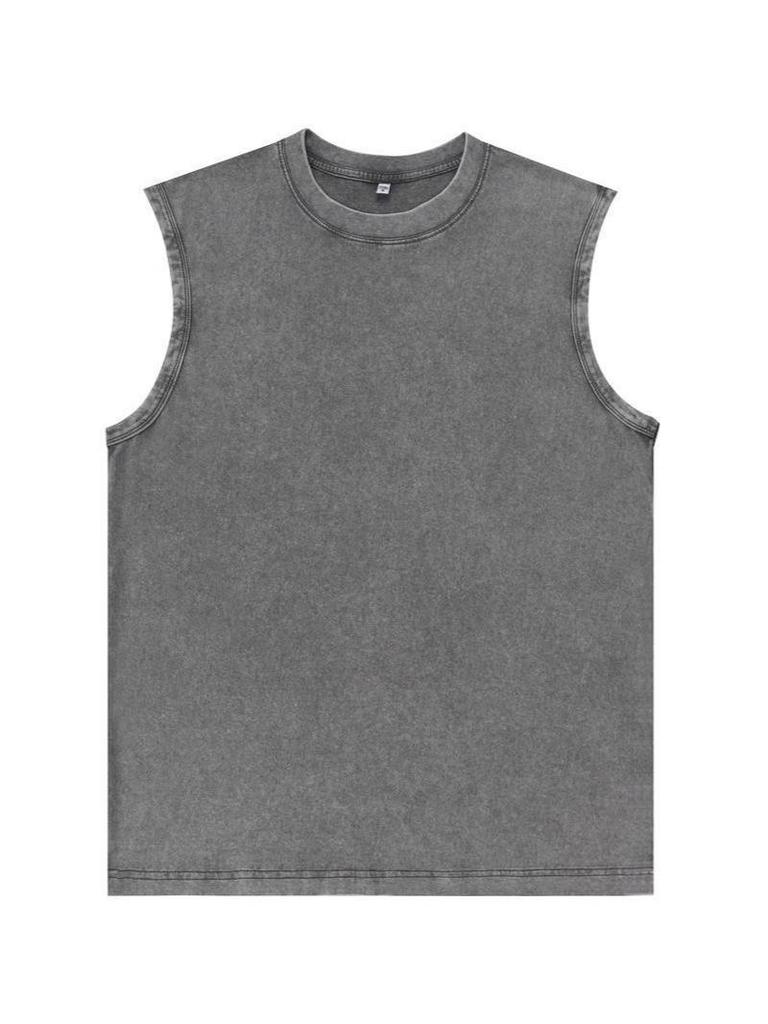 230g Distressed Heavyweight Cotton Sleeveless Vintage Unisex Oversized Vest