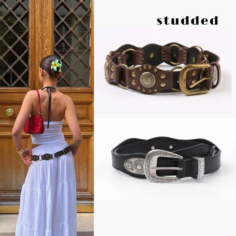 Western Cowboy-style Women's Patchwork Accessories, Alloy Retro Belts, Women's Decorative Skirts, Work Pants, Heavy Industry Wide Belts