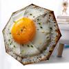 1pc Sturdy 8-Bone Auto Umbrella, Fried Egg Umbrella, Digital Printed, Foldable Umbrella for On-the-Go Outdoor Use