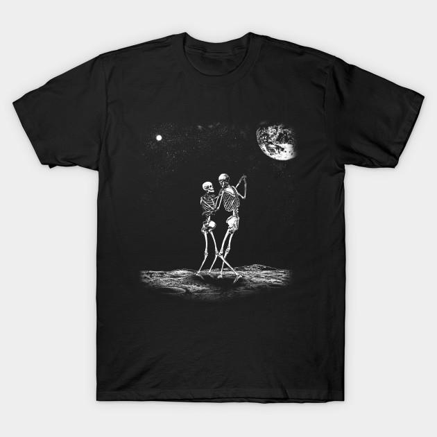 Men Black Print T-shirt Moondance No-Cut Transfer Paper Print Cotton Tshirt L