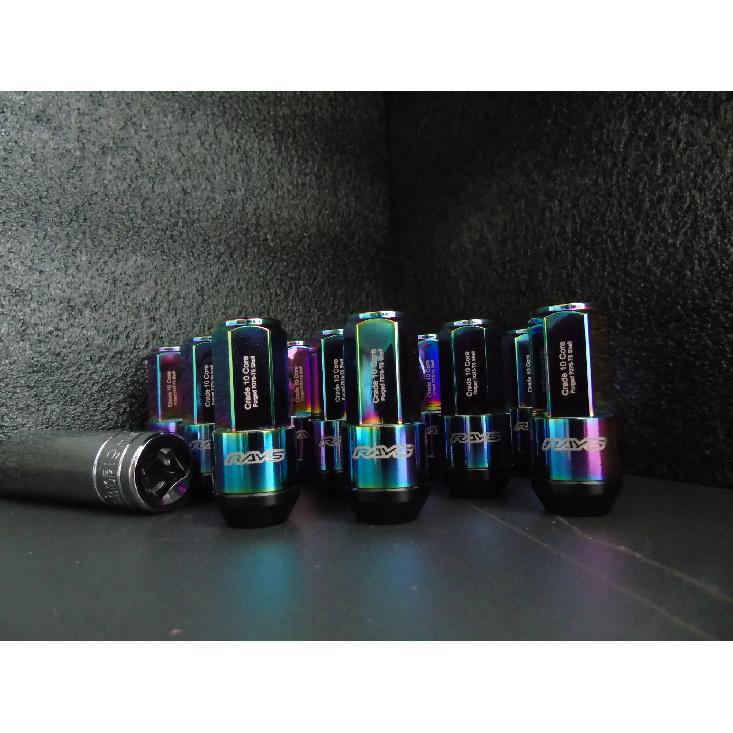 19HEX Rays Two-In-One Side Lock Nut Wheel Nut Lug Nut Length 58mm M12x1.5 M12x1.25 M14x1.5 With Aluminum+Steel 20pcs