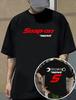 Mens SnapOn Graphic Tshirt Soft Cotton Short Sleeve Round Neck Print Casual Street Style Breathable and Durable Summer