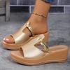 Mode Neue Zehenfreie Damen Keilsandalen Weiß Sommer Mode Atmungsaktive Bequeme Sandalen Frau Schnalle Damen Schuhe Frau Schuh