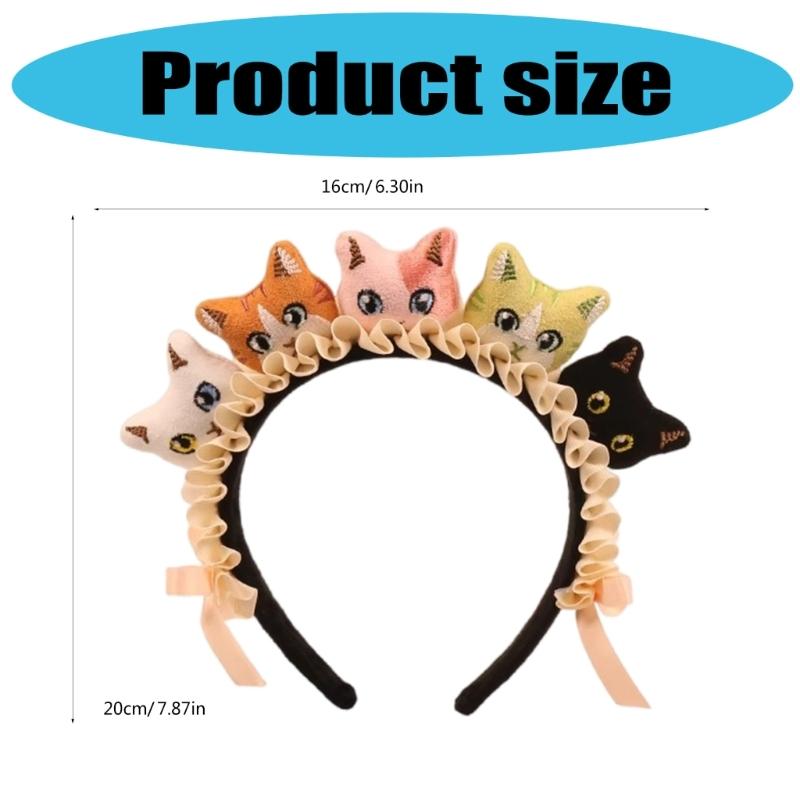 Cute Creative Cats Hairband Face Wash Hairband Cartoon Hair Accessories for Dressing Up Party Cosplay Halloween Costume