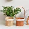 4 Styles Rattan Flower Basket Decorative Picnic Weaving Basket  Wedding