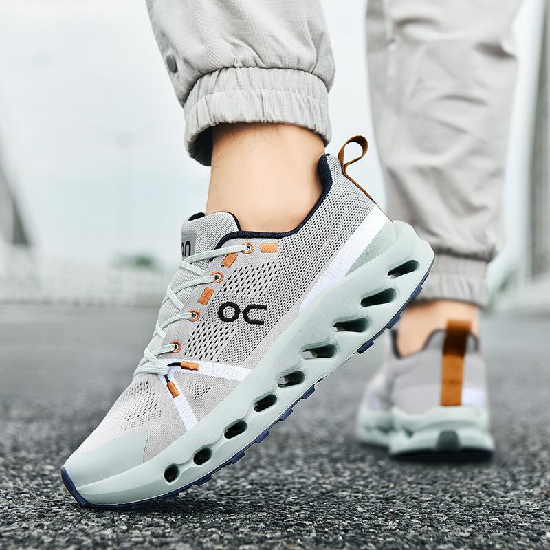 Tênis esportivos da moda com sola grossa, tênis de corrida leves e respiráveis com cabedal em trama fly, tênis esportivos para meninos e meninas