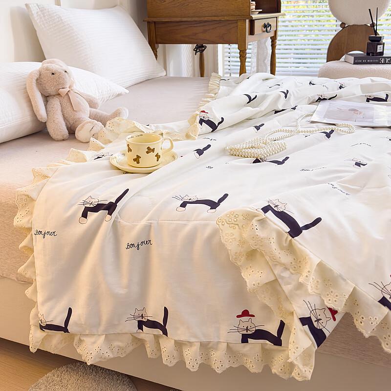 Aosumeng British Cat Princess Thin Cotton Quilt - 200x230cm