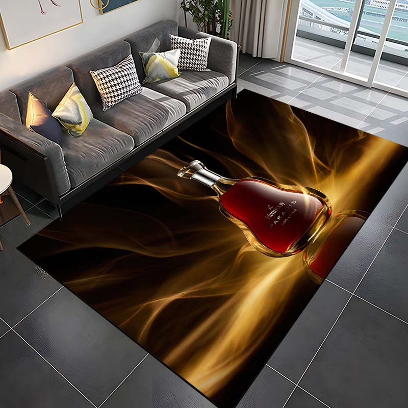 15 Size Hennessy Brandy Pattern Rug Carpet for Living Room Bathroom Mat Creative Doormat Carpet for Bedroom Home Decor