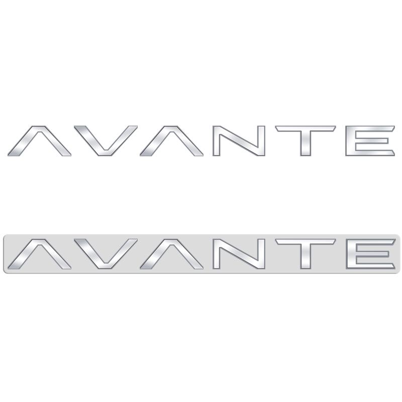 AAWB1 AAPR1 Glossy Black Compatible Compatible for AVANTE Letter Metal Logo Badge 3D Stickers Trunk Emblem Decal Decoration Car Styling Accessories