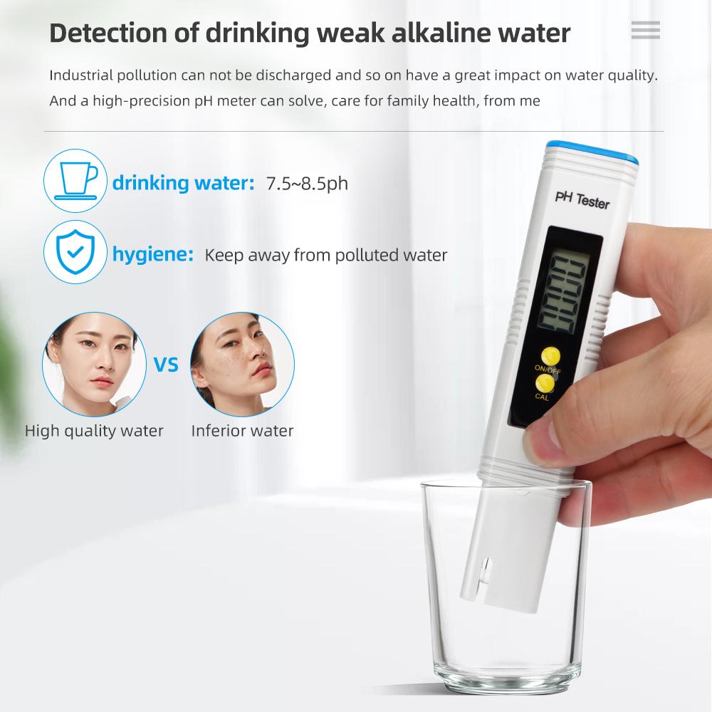 LCD Digital PH Meter Water Quality Tester High Accuracy 0.01 Aquarium Pool Water Tester Automatic Calibration