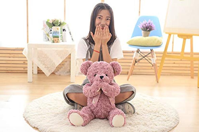 NASSIA Peinlicher Teddybär Plüschtier, Große Größe, Perfekt für Ladendekoration, Niedliche Schleifenverzierung, Geburtstag, Weihnachten, Valentinstag, oder als