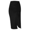 Fashion Women High Waist Solid Slim Drawstring Sexy Casual Split Fork Skirt