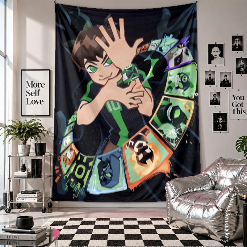 Wall TapestryBen 10 Art Hanging Cloth Decorative Background Cover for Room Decoration