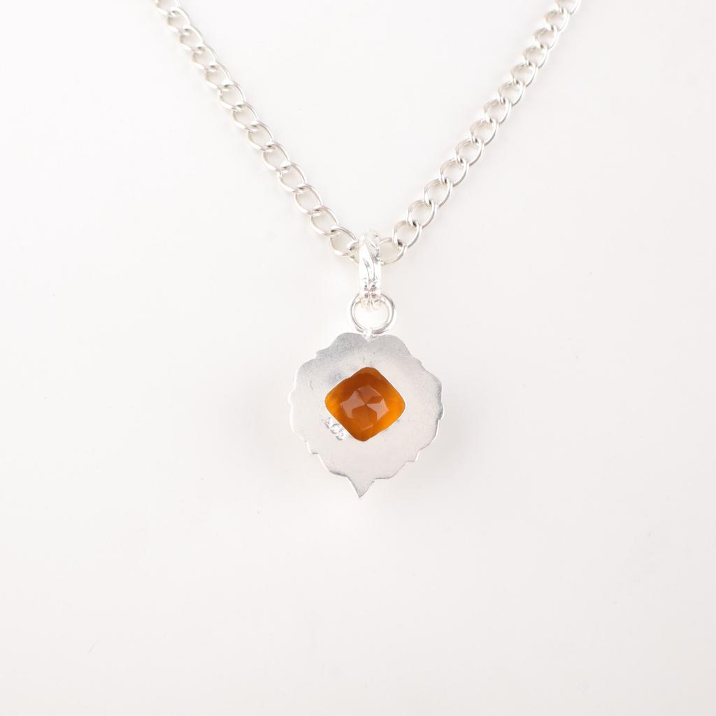 Citrine Gemstone 925 Sterling Silver Jewelry Handmade Pendant 1.50" Gift For Mom PP-2-9