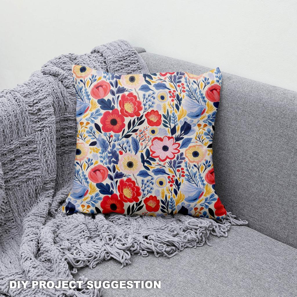 Royal Samt Stoff Polyester Zum Nähen - Motiv Blumen - Rdx2172