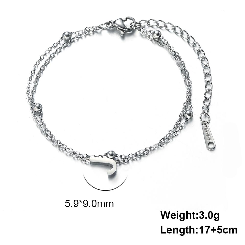 Dreamtimes 26 Alphabet Letter Charm Bracelet Silver Color Chain Initial Bracelets For Women Jewelry Adjustable Birthday Gift