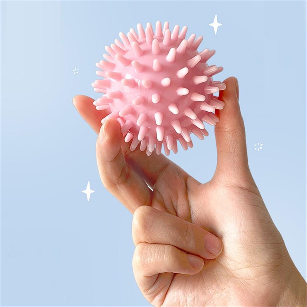 TPR 6.5cm Diameter Hollow Soft Spike Ball Hand Strength Recovery Exercise Massage Ball Yoga Fitness Spiky Massager Trigger Point