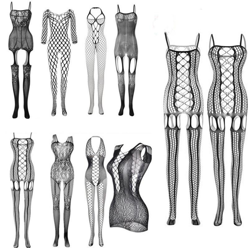300 stylów Mesh Bodystocking porno kostium dla kobiet bielizna erotyczna seksowny półbiustonosz krocza miś kabaretki body bielizna erotyczna dla kobiet