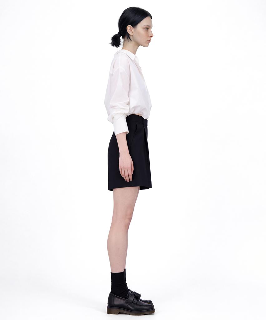 Myuleus Wool Pintuck Shorts Women'S Shorts [Black]
