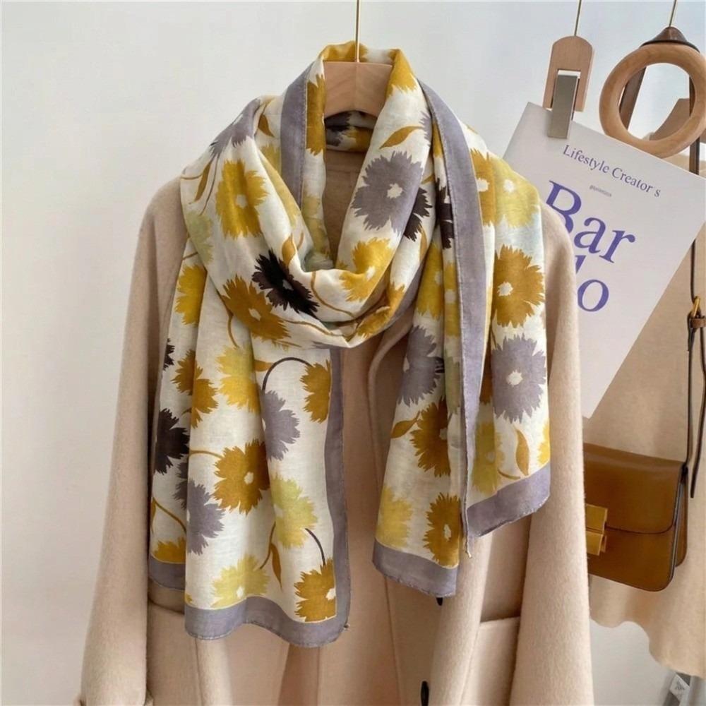 Elegant Sunscreen Foulard Shawl Korean Style Luxury Silk Scarf Fashion Shawl Wrap  Female