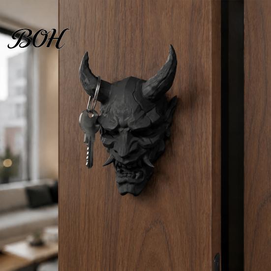 Gancho Durável de PLA Halloween Diabo Sombrio Parede para Chaves Chapéu Bolsa Toalha Roupas, Suporte Organizador Decorativo Gótico de Nicho Vintage Sala de Estar Quarto Banheiro