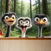 Funny Ostrich Head Window Ostriches Waterproof for Car Glass Static Decal Sticker Cartoon Door Wall Window