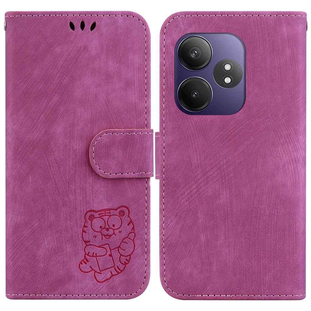 For Realme GT Neo6 SE 5G/GT 6 5G/6T 5G/Neo6 5G Wallet Case Tiger Imprint Leather Protective Phone Cover