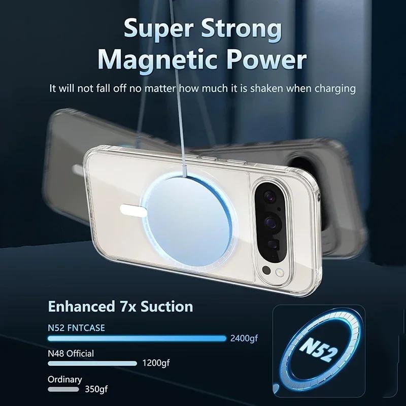Clear Magnetic Phone Case For Magsafe Google Pixel 10 Pro XL 7 8 9 Pro 11 Pro XL 10A 9A 8A MacSafe Transparent Ultra Slim Cover