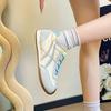 Retro lace-up inner height-increasing casual shoes women's 2025 spring new versatile German training color matching white shoes sports shoes