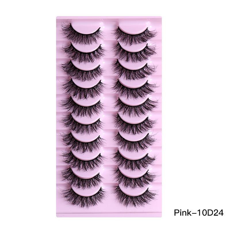 10 Pairs Of Messy False Eyelashes, Naturally Thick False Eyelashes, Slender And Curled Fried False Eyelashes