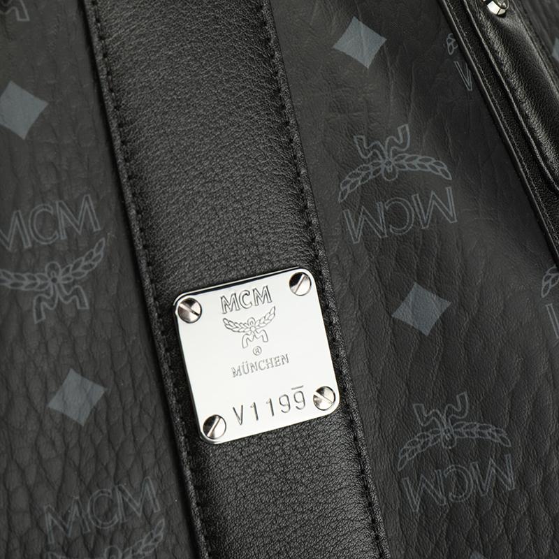 MCM Klassische Monogramm Wende-Ledertasche Große Kapazität Einkaufstasche Unisex Tote Schwarz MWPAAVI02BK001
