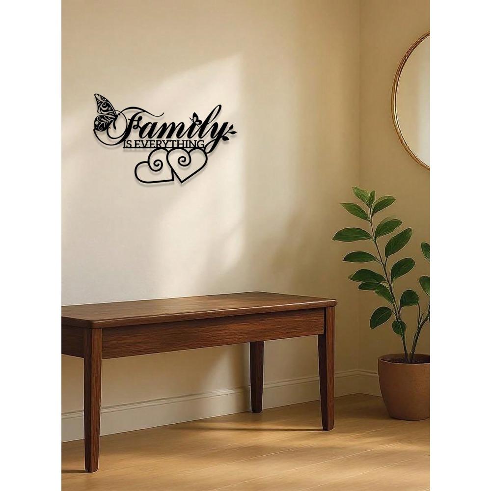 Black Metal Family Wall Art Elegant Home Decor Gift for Living Room