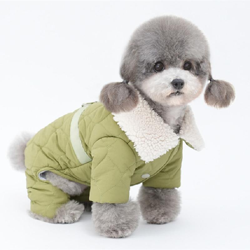 Thick and Warm Four Leg Dog Jumpsuit Puppy Small Dog Clothes Coat Jacket Yorkshire Pomeranian Poodle Bichon Pet Clothing Rompers