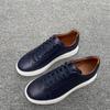 Sports business casual shoes thick-soled heightening men's board shoes low-top lace-up solid color little white shoes breathable new sports shoes