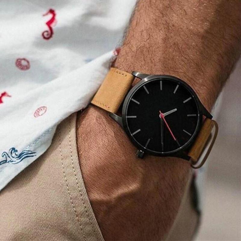 Fashion Mens Watches Top Brand Simple Analog Men's Quartz Wristwatch Casual Leather Sports Military Man Watch Clock Reloj Hombre
