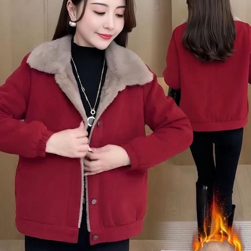 Women's Corduroy Petite Loose Warm Jacket - 2024 Autumn/Winter Collection