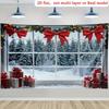 2D 2D Flat Printing Christmas Winter Window Photography Backdrop