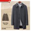Hengyuanxiang Herren Quadratischer Kragen Mittellanger Wollmantel mit Abnehmbarem Daunenfutter - 2025 Herbst/Winter Warmer Windbreaker