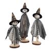 3Pcs Ghost Ornaments Wooden Halloween Decorations Adorable Shape Fabric Ghost Figures Table Decor Party Supplies
