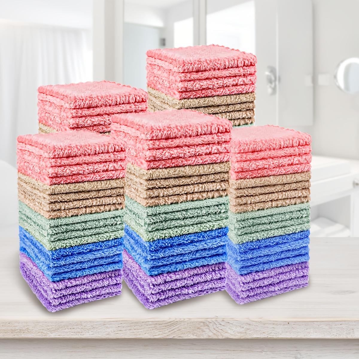 

20 шт. мягких и впитывающих однотонных мочалок - нежные для кожи, быстросохнущие, компактные квадратные полотенца для домашней ванной комнаты 20pcs