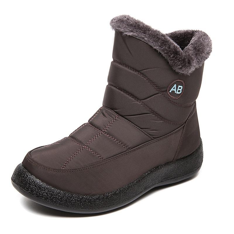 

Women s Big Size Winter Warm Snow Boots Artificial Fur Lining Waterproof Ankle Boots Anti-slip Outdoor Shoes Hiking Mountaineering Sports Boots 43 коричневый