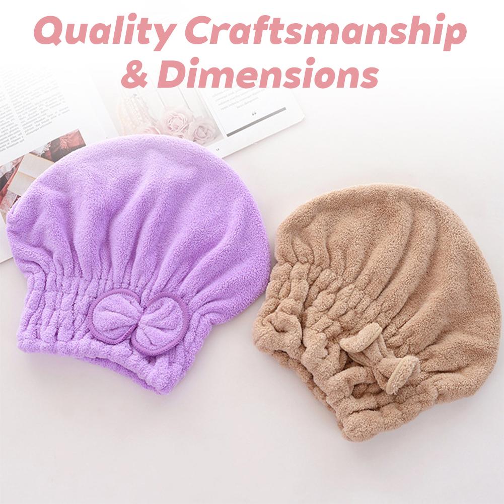 1Piece Microfiber Hair Drying Towels Head Wrap With Bow-Knot Shower Cap Hair Turban Hairwrap Bath Cap For Curly Long Wet Hair Present