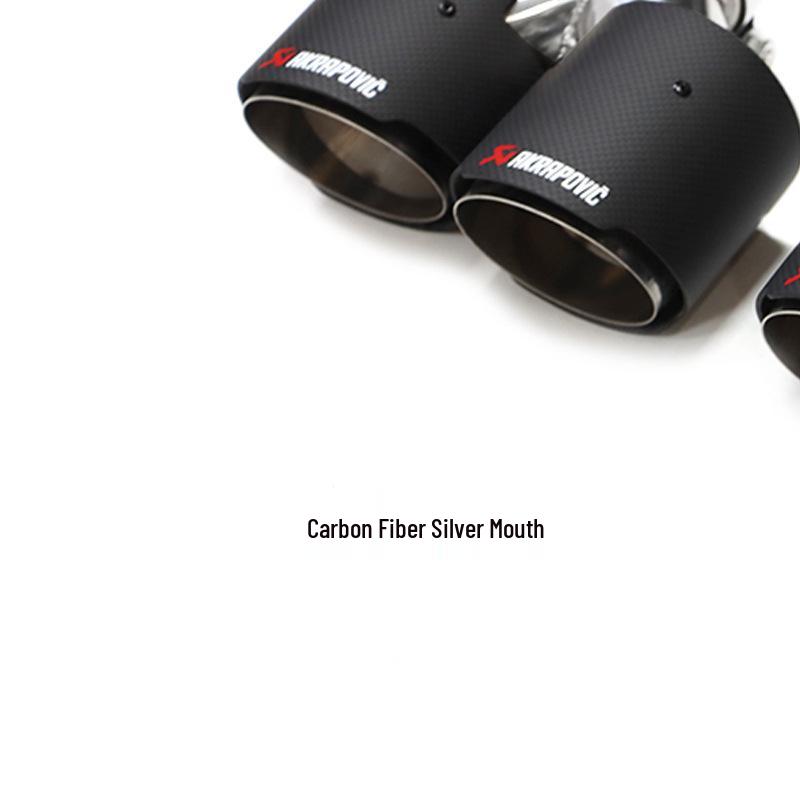 BMW 535li F10/F18 M5 Style Quad Exhaust Tips - Carbon Fiber & Black Stainless Steel.