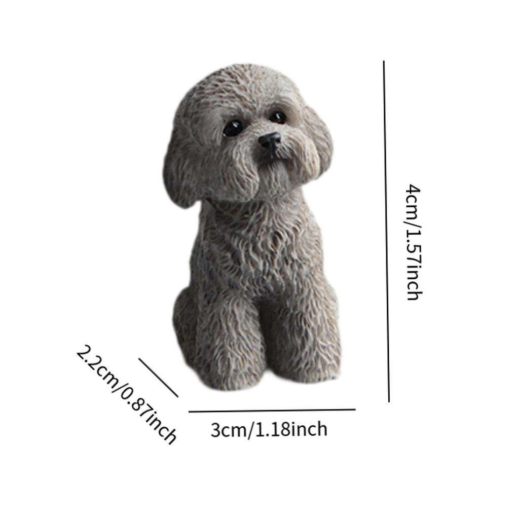 Dog Miniature Figurine Small Sculpture for Cabinet Living Room Office